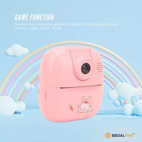 Kids Rechargeable Instant Print Camera Pink Digital Thermal Photo Video MP3 - Image 8