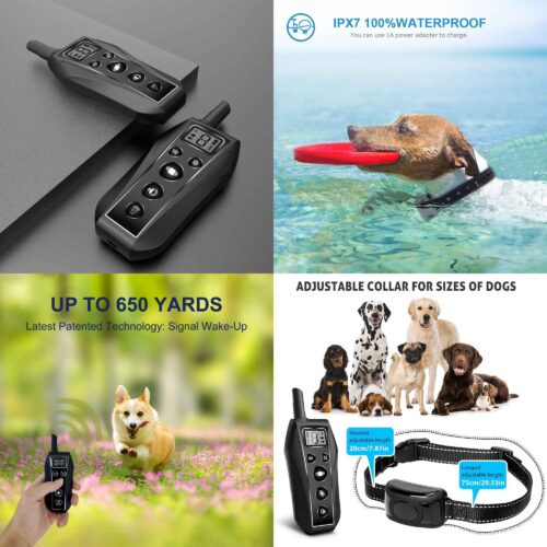 Dog Bark Collar 2x 600m Range Receivers Vibration IPX7 Waterproof Training Aid - Image 8