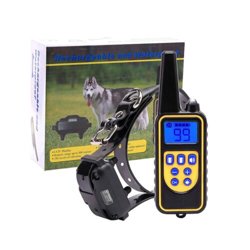 Dog Bark Collar 1x 800m Range Receiver Vibration Sound Light Training Device