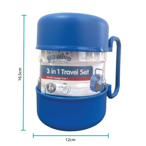 3 In 1 Pet Travel Food Water Bowl Set Dog Cat Portable Feeding Carry Container - Image 2