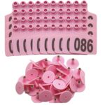 1-100 Cattle Number Ear Tags 5x4cm Set Small Pink Pig Goat Livestock Label