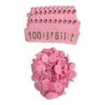 1-100 Cattle Number Ear Tags 7x10cm Set XL Pink Cow Sheep Livestock Labels