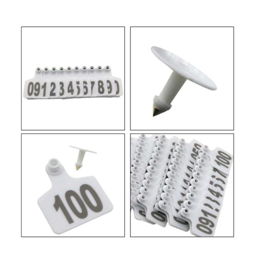 1-100 Cattle Number Ear Tag 6x7cm Set Medium White Cow Sheep Livestock Label - Image 3