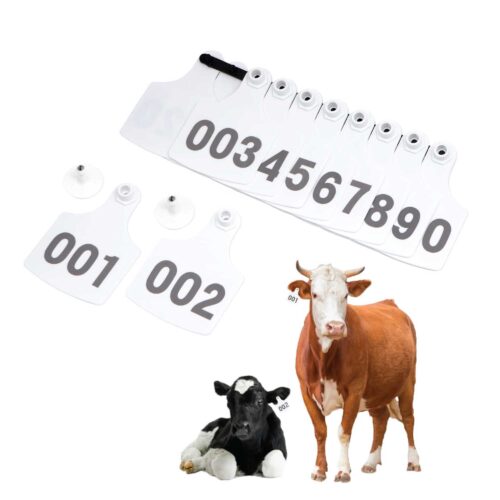 1-100 Cattle Number Ear Tag 6x7cm Set Medium White Cow Sheep Livestock Label - Image 4