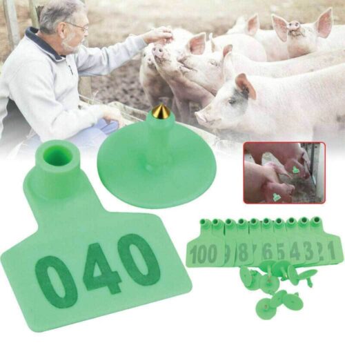 1-100 Cattle Number Ear Tag 6x7cm Set Medium Green Sheep Livestock Label - Image 4