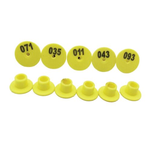 1-100 Cattle Number Ear Tags Set Round Yellow Pig Sheep Goat Livestock Label - Image 2