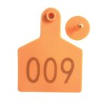 1-100 Cattle Number Ear Tags 7.5x10cm Set XL Orange Cow Sheep Livestock Labels