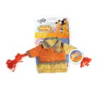 Dog Chew Rope Squeak Jacket For Biting Cleaning Puppy Teeth Play Toy AFP