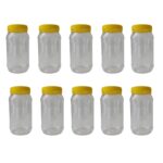 10x 1Kg Plastic Honey Jars Lids Round Clear Food Grade Packaging Containers