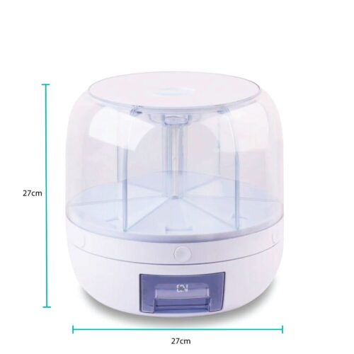 6 Grid Rotating Food Grain Dispenser 7.2L Large Compartment Storage Container - Image 7