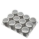 12 Magnetic Spice Jar Tins and Steel Plate 150g Seasoning Storage Containers