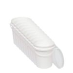 10x 1.2L Plastic Buckets Lids Food Grade Empty White Tub With Handle