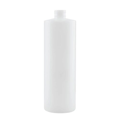 1x 1L Clear HDPE Round Bottle 28/410 Caps Empty Plastic Food Storage - Image 2