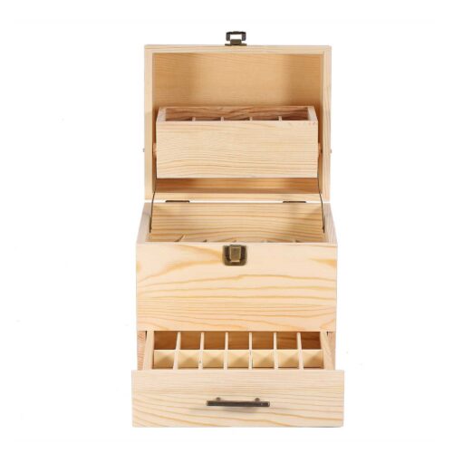 59 Slots Essential Oils Storage Box Wooden 3-Tier Bottle Holder - Image 5