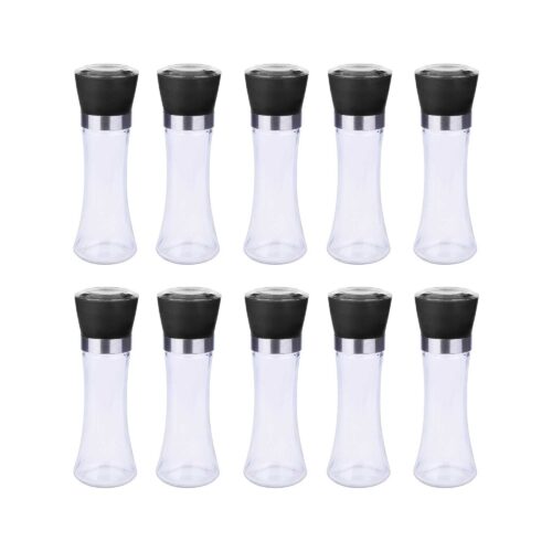 10x 180ml Glass Salt or Pepper Grinder 18cm Adjustable Ceramic Core Tall Mill