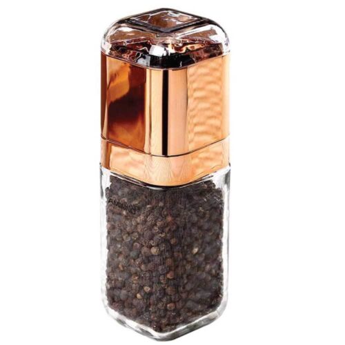 Salt and Pepper Grinder 180ml Glass Design Rose Gold Bottle Manual Hand Mill