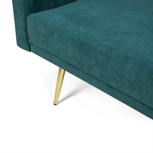 Levede Sofa Bed Convertible Velvet Lounge Recliner Couch Sleeper 3 Seater Green - Image 5