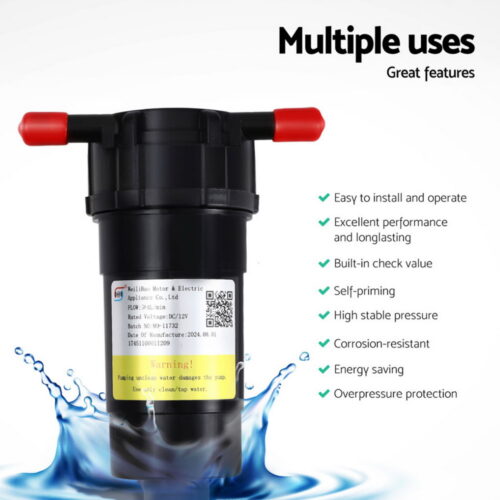 Water Pump 12V Pressure Shower Pump Caravan Camping Boat Car Garden 4LPM - Image 5