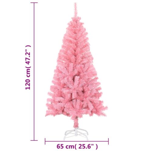 Artificial Christmas Tree with Stand Xmas Decor Pink 120cm PVC - Image 6