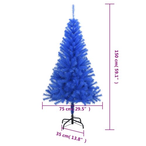 Artificial Christmas Tree with Stand Xmas Decor Blue 150cm PVC - Image 6