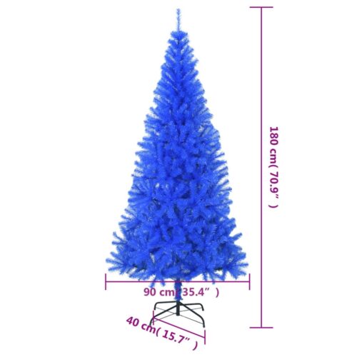Artificial Christmas Tree with Stand Xmas Decor Blue 180cm PVC - Image 6