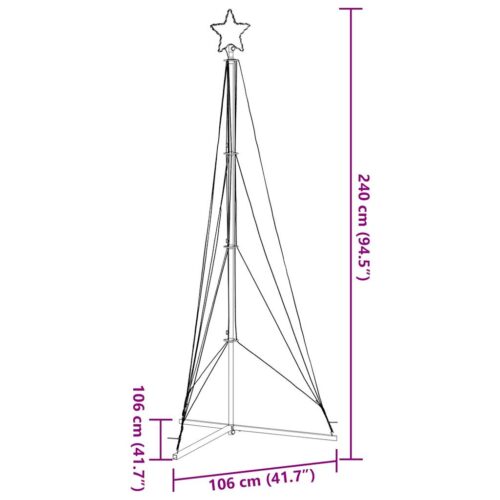 Christmas Tree Light 483 LED Lights Xmas Decor Cold White 240cm - Image 11