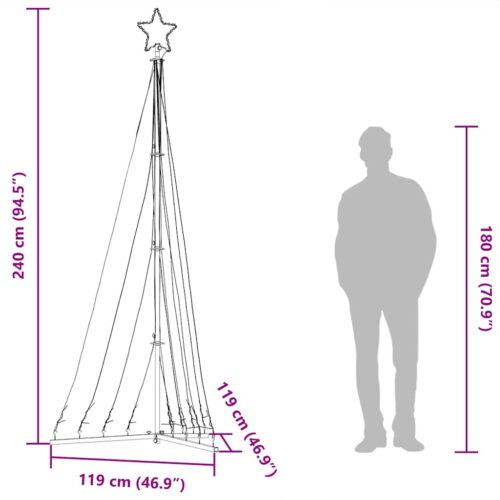 Christmas Tree Light 447 LED Lights Xmas Decor Warm White 240cm - Image 12