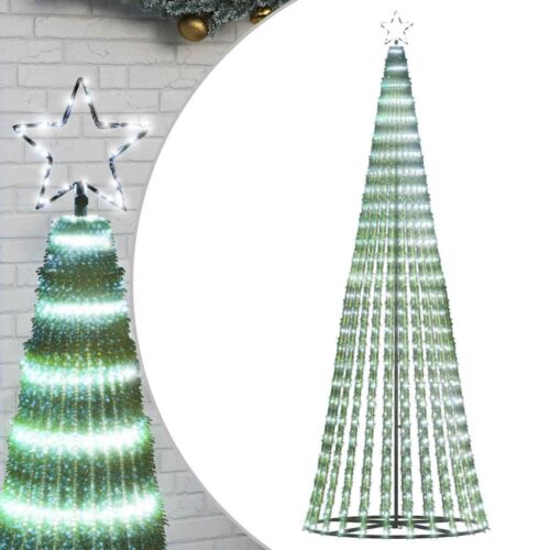 Christmas Tree Light Cone 475 LED Lights Xmas Decor Cold White 250cm - Image 2