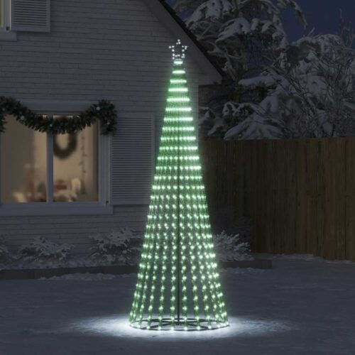 Christmas Tree Light Cone 475 LED Lights Xmas Decor Cold White 250cm