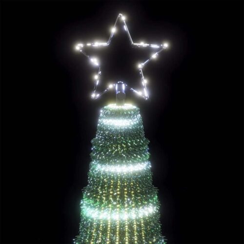 Christmas Tree Light Cone 475 LED Lights Xmas Decor Cold White 250cm - Image 10