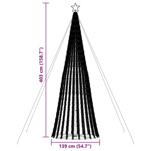 Christmas Tree Light Cone 1028 LED Lights Xmas Decor Cold White 400cm - Image 11
