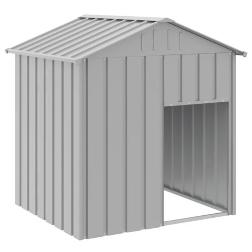 Dog House with Roof Light Grey 117x103x123cm Galvanised Steel