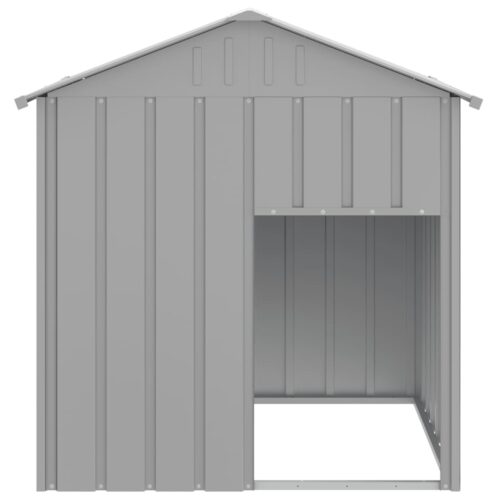 Dog House with Roof Light Grey 117x103x123cm Galvanised Steel - Image 3