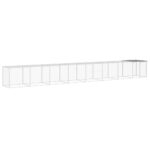 Chicken Cage with Roof Light Grey 803x98x90cm Galvanised Steel