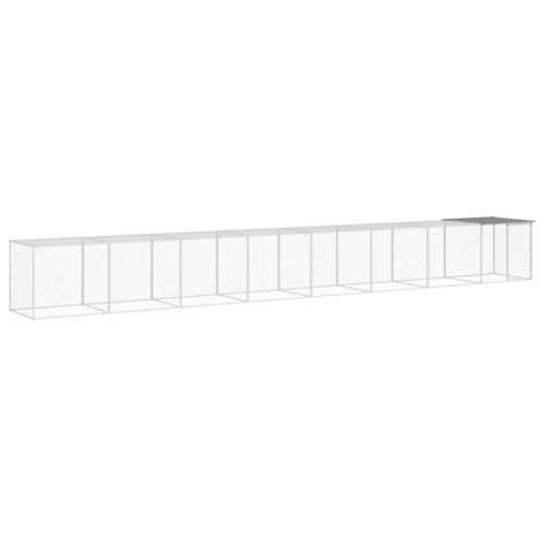 Chicken Cage with Roof Light Grey 803x98x90cm Galvanised Steel