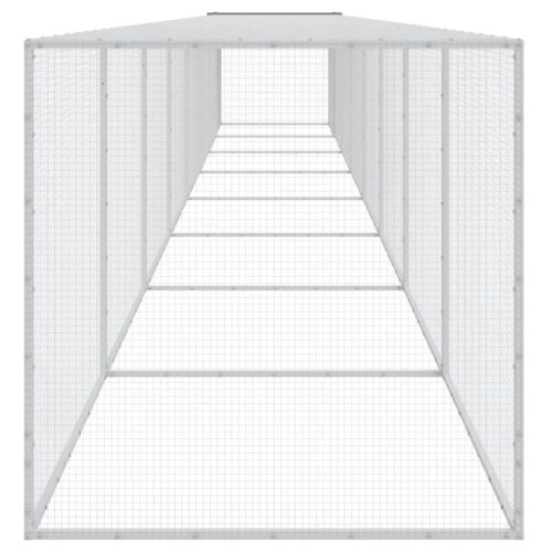Chicken Cage with Roof Light Grey 803x98x90cm Galvanised Steel - Image 4