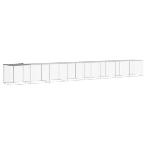 Chicken Cage with Roof Light Grey 803x98x90cm Galvanised Steel - Image 5