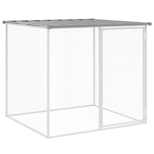 Chicken Cage with Roof Light Grey 803x98x90cm Galvanised Steel - Image 6