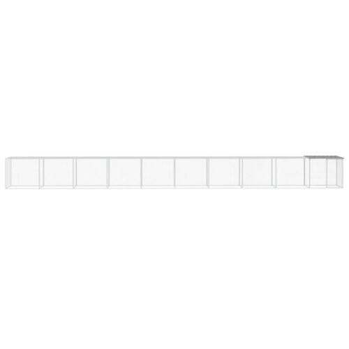 Chicken Cage with Roof Light Grey 1003x98x90cm Galvanised Steel - Image 3