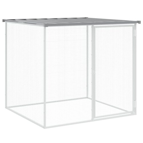Chicken Cage with Roof Light Grey 1003x98x90cm Galvanised Steel - Image 6