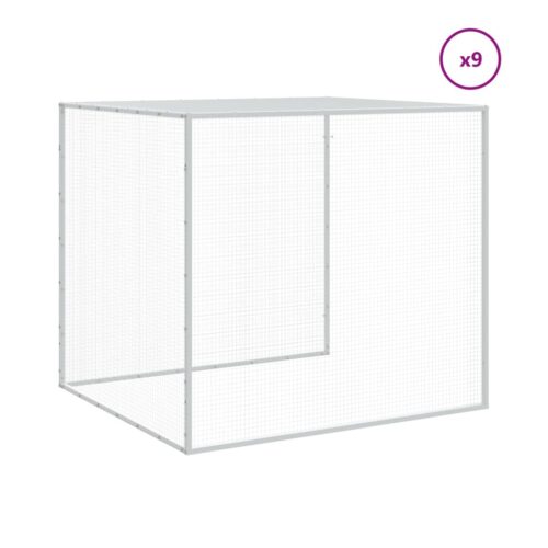 Chicken Cage with Roof Light Grey 1003x98x90cm Galvanised Steel - Image 7