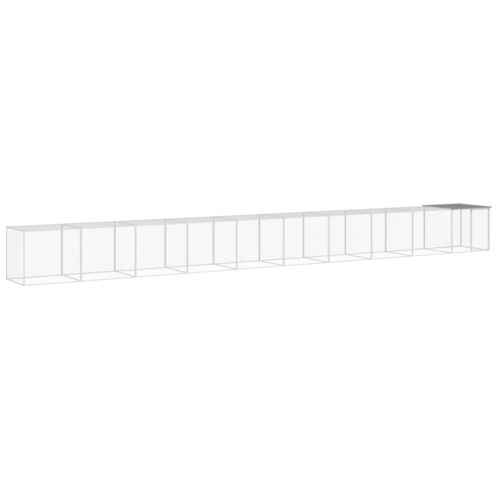 Chicken Cage with Roof Light Grey 1003x98x90cm Galvanised Steel - Image 10