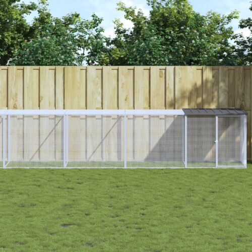 Chicken Cage with Roof Anthracite 1003x98x90cm Galvanised Steel - Image 2