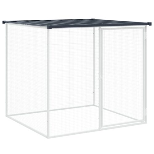 Chicken Cage with Roof Anthracite 1003x98x90cm Galvanised Steel - Image 6