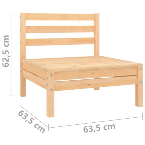 3-Piece Garden Lounge Set Solid Wood Pine - Image 11