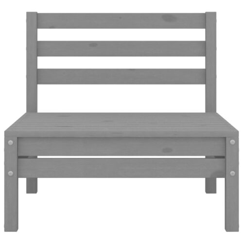 4-Piece Garden Lounge Set Grey Solid Wood Pine - Image 8