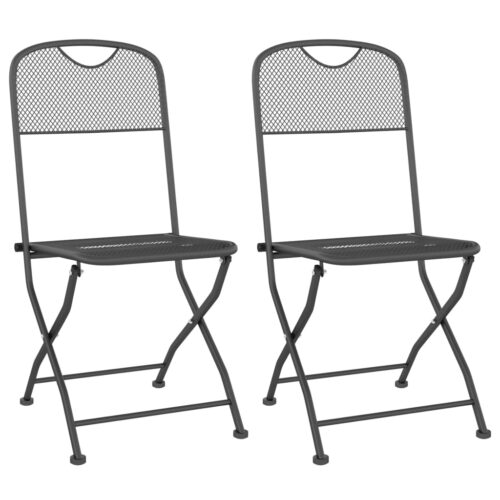 3-Piece Garden Dining Set Expanded Metal Mesh Anthracite - Image 8