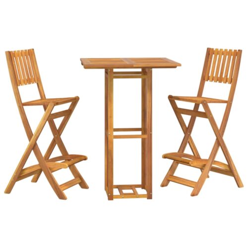 3-Piece Outdoor Bar Set Solid Wood Acacia - Image 3