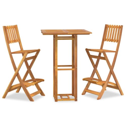 3-Piece Outdoor Bar Set Solid Wood Acacia - Image 13