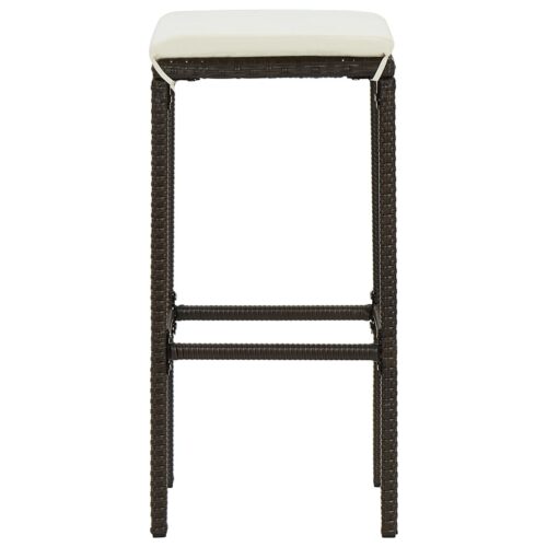 3pc Outdoor Bar Set Garden Patio Lounge Wicker Dining Table Stools Chairs Furniture - Image 4